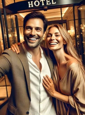 selfie outside hotel